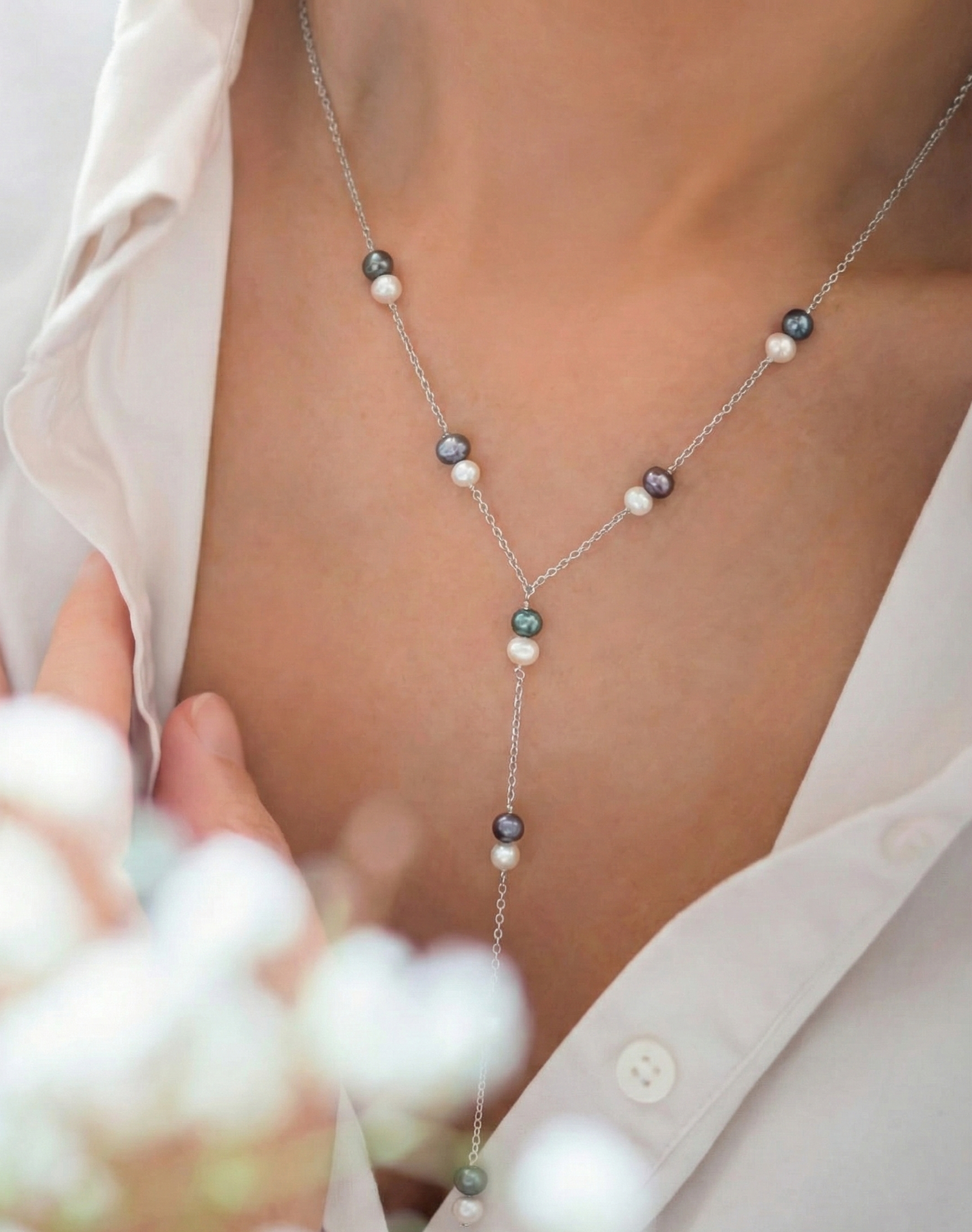 Collier Perles Lariat